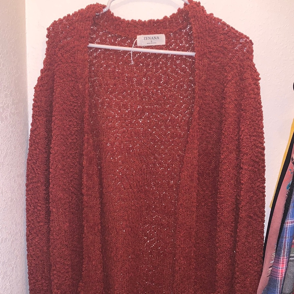 Popcorn cardigan with pockets!
